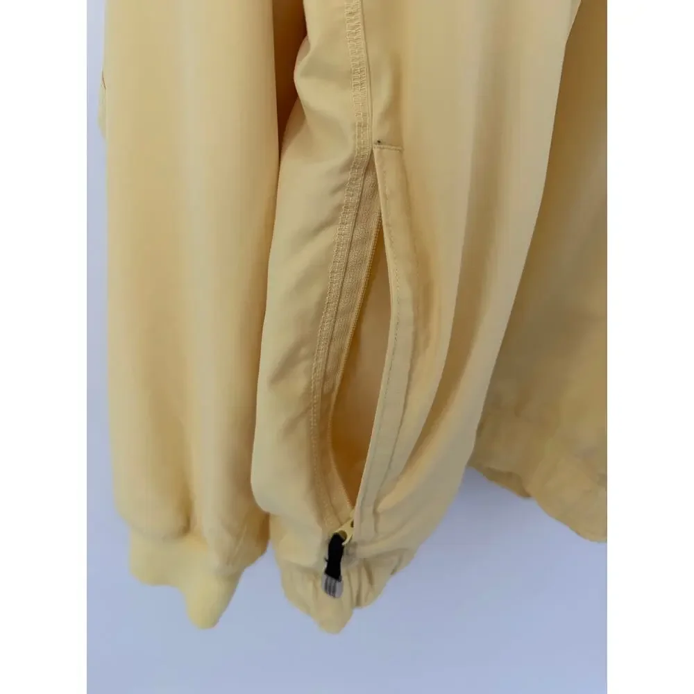 windbreaker pullover, Adidas, V-neck style yellow